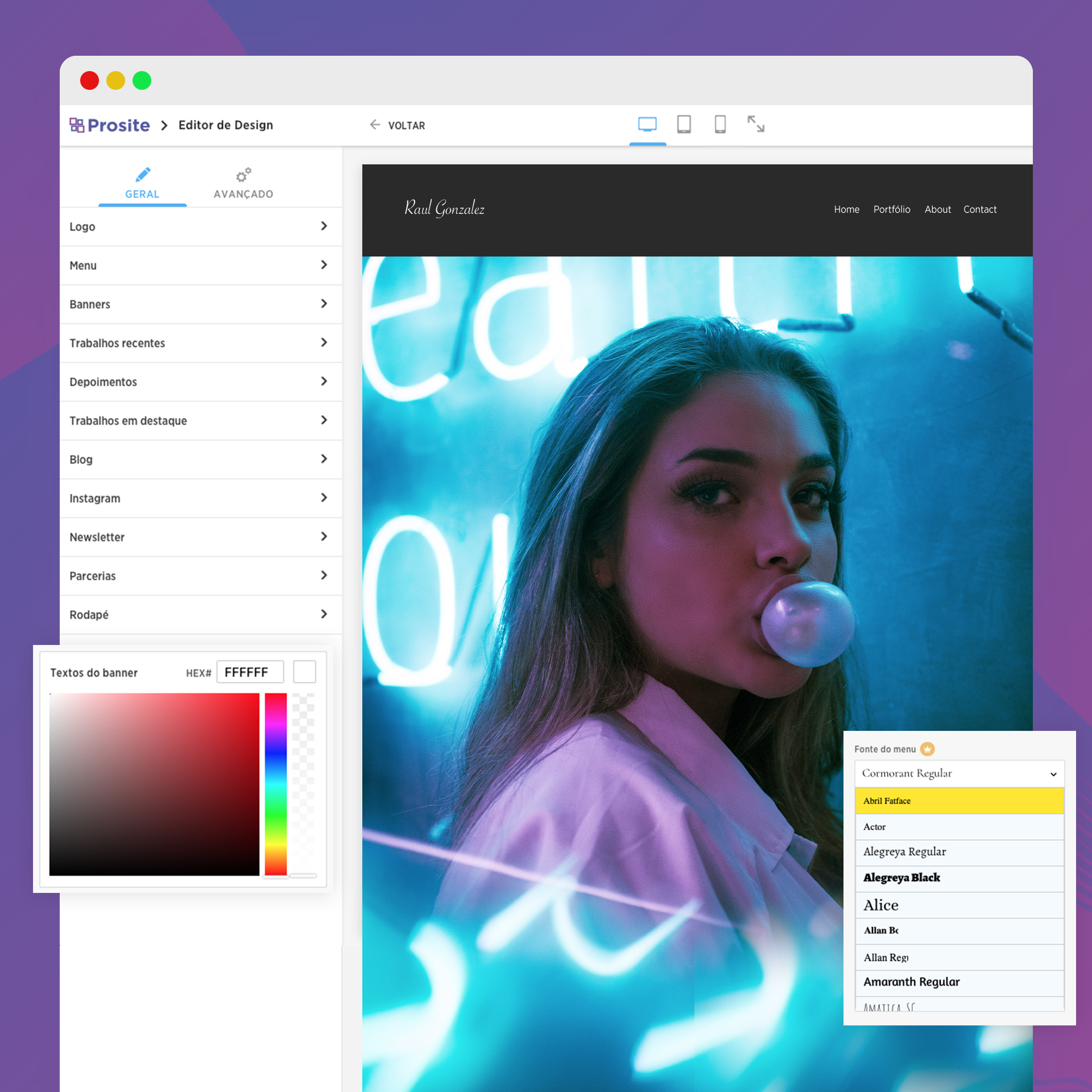 screenshot of Alboom Prosite